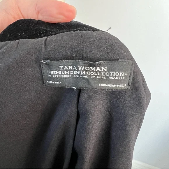 ZARA Premium Velvet Embellished Bolero Jacket Sz M Black Rare Blogger Fav - Picture 10 of 10